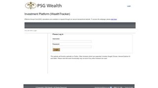 
                            4. PSG Wealth investment platform (WealthTracker) - PSG Asset ... - Psg Online Co Za Login