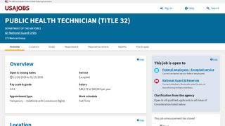 
                            9. public health technician (title 32) - USAJOBS - Job ... - Asims Af Portal
