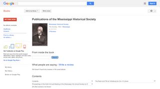 
Publications of the Mississippi Historical Society  

