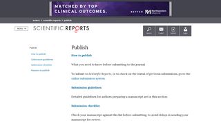 Publish | Scientific Reports - Nature - Nature Submission Portal