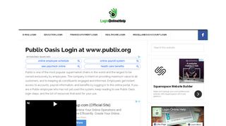 
Publix Oasis Login at www.publix.org - Login Online Help
