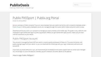 Publix PASSport  Publix.org Portal