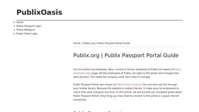 Publix.org  Publix Passport Portal Guide - PublixOasis