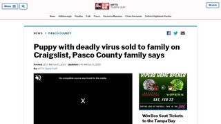 
Puppy with deadly virus sold to family on Craigslist, Pasco ...  
