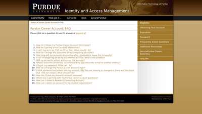 Purdue Career Account: Frequently Asked Questions