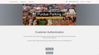 Purdue University - Customer Authentication - Purdue Parking Portal