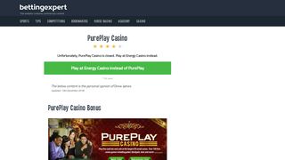 
                            3. PurePlay Casino - 10K Play Money + 100 Points at PurePlay - Pure Play Portal Problems