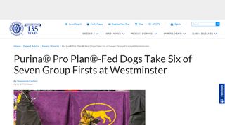 
Purina® Pro Plan®-Fed Dogs Take Six of Seven Group Firsts ...  
