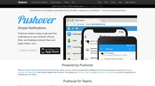 
Pushover: Simple Notifications for Android, iOS, and Desktop
