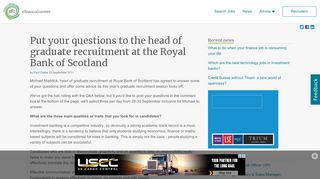 
                            7. Put your questions to the head of graduate recruitment at the ... - Rbs Graduate Scheme Portal