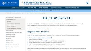 
                            4. Pyramed WebPortal | Student Health and Wellness Center - Johns Hopkins Health Portal