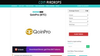 
                            2. QoinPro: Get free daily coins from the multi-coin faucet - Qoinpro Portal