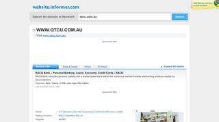
                            6. qtcu.com.au at WI. RACQ Bank – Personal Banking, Loans ... - Qtcu Login