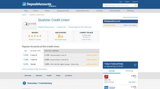 
Qualstar Credit Union Reviews and Rates - Washington  
