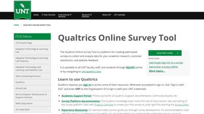 Qualtrics Online Survey Tool - University of North Texas