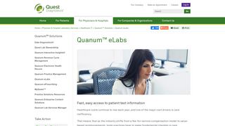 
                            5. Quanum eLabs - Quest Diagnostics - Quest Diagnostics Physician Portal