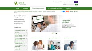 
                            6. Quanum Lab Services Manager - Quest Diagnostics - Quest Diagnostics Physician Portal