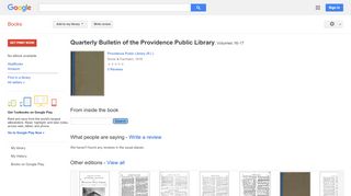 Quarterly Bulletin of the Providence Public Library - Keats Portal