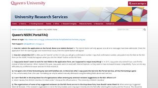
                            7. Queen's FAQ NSERC Portal | University Research Services - Nserc Portal