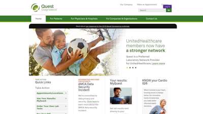Quest Diagnostics : Homepage - Patient