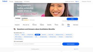 Questions and Answers about AutoNation Benefits | Indeed.com - Autonation Benefits Portal