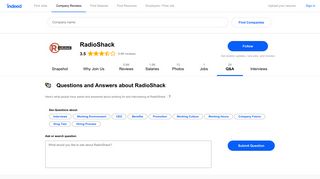 
                            1. Questions and Answers about RadioShack | Indeed.com