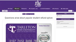 
                            8. Questions arise about popular student refund option – the JTAC - Tarleton Choice Card Portal