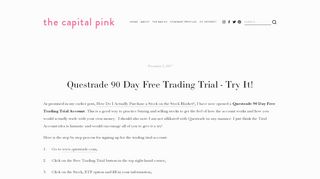 
                            5. Questrade 90 Day Free Trading Trial - Try It! — The Capital Pink - Questrade Practice Portal