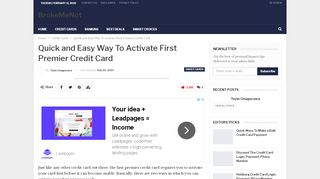 
Quick and Easy Way To Activate First Premier Credit Card ...  

