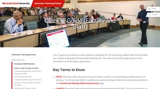 
                            6. Quick IT Guide (Faculty And Staff) - Montclair State University - Canvas Portal Montclair State University