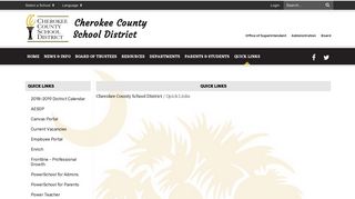 
                            7. Quick Links - Cherokee County School District - Cherokee Portal