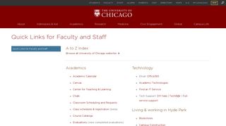 
Quick Links for Faculty and Staff | The University of Chicago  
