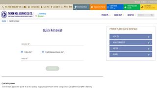 
Quick Renewal - The New India Assurance (India's Premier ...  
