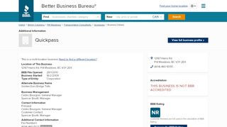 
                            2. Quickpass | Business Details | Better Business Bureau® Profile - Golden Ears Quickpass Portal