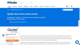 
                            5. Quidie short-term loans review | Finder UK - Finder.com - Quidie Login