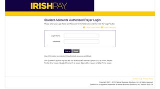 
                            7. QuikPAY(R) Student Accounts Authorized Payer Login - Irish Pay Login