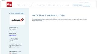 
                            8. Rackspace Webmail Login SSO - Ping Identity Support