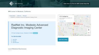 
                            7. RadNet Inc. Modesto Advanced Diagnostic Imaging Center ... - Modesto Advanced Imaging Portal