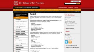 
                            2. RAM ID - City College of San Francisco - Ram Id Portal