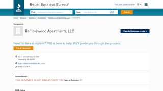 
                            3. Ramblewood Apartments, LLC | Complaints | Better Business Bureau ... - Cf Lane Resident Portal