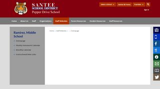
                            2. Ramirez, 6-8 Grade / Homepage - Santee School District - Ramirez Web Portal