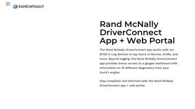 Rand McNally  Rand McNally DriverConnect App & Web Portal