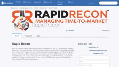 
                            9. Rapid Recon Ratings & Reviews DrivingSales Vendor Ratings