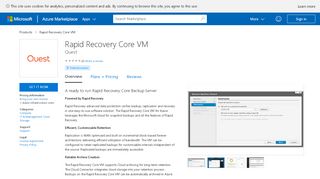 
                            8. Rapid Recovery Core VM - Azure Marketplace - Microsoft - Quest Rapid Recovery License Portal