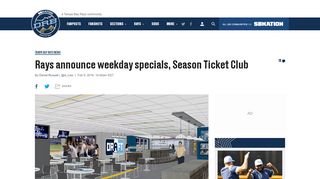 
                            8. Rays announce weekday specials, Season Ticket Club ... - Rays Rewards Portal
