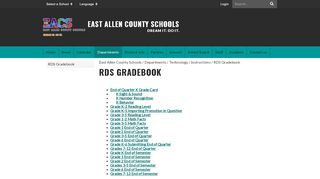 
RDS Gradebook - East Allen County Schools
