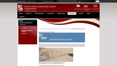 RDS Parent/Student Access - Crown Point Community School ...