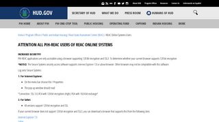 
                            9. REAC Online Systems Users - HUD.gov / US Department of ... - Hud Online Systems Portal