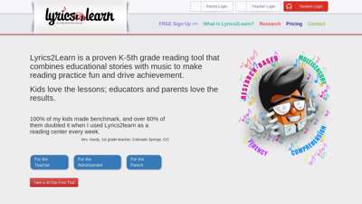 
                            4. Reading Comprehension & Reading Fluency Program Lyrics2Learn