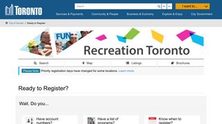 
                            2. Ready to Register? - FUN Guide Search - City of Toronto - Toronto Fun Online Portal